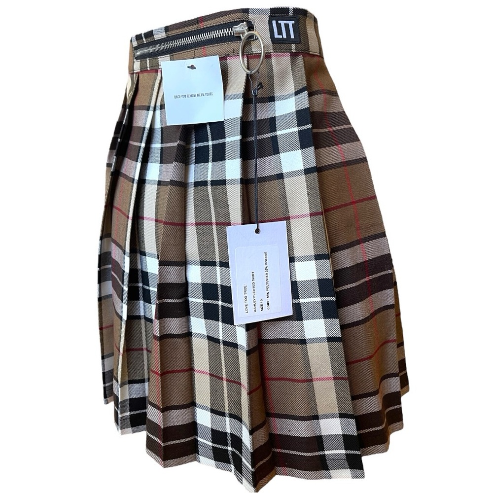 NWT Love Too True (LTT) Ashley Plaid Pleated Skirt - Picture 2 of 7